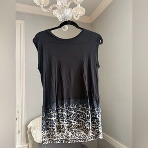 NWOT AllSaints Black and Gray Animal Print shirt